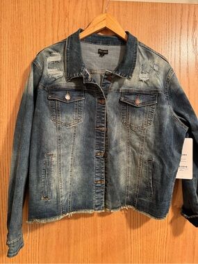 Coco + Carmen Medium Blue Denim Jacket with Button Pockets